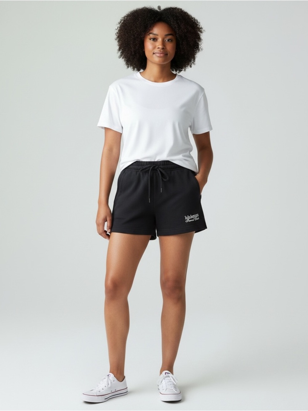 NWT Lululemon Tennis Club Cursive French Terry Shorts Navy L